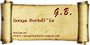 Gonya Borbála névjegykártya